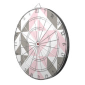 Cible De Fléchettes ZigZag géométrique rose et argent (Devant droit)