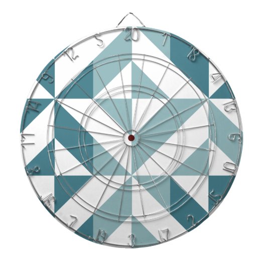 Cible De Fléchettes ZigZag géométrique vert turquoise à deux tons (Devant)