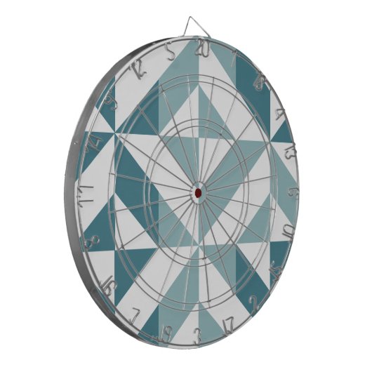 Cible De Fléchettes ZigZag géométrique vert turquoise à deux tons (Devant gauche)