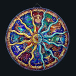 Cible De Fléchettes “Zodiaque”<br><div class="desc">"Zodiac" sur une planche de fléchettes robuste.</div>