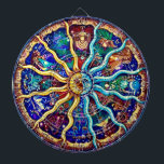 Cible De Fléchettes “Zodiaque”<br><div class="desc">"Zodiac" sur une planche de fléchettes robuste.</div>