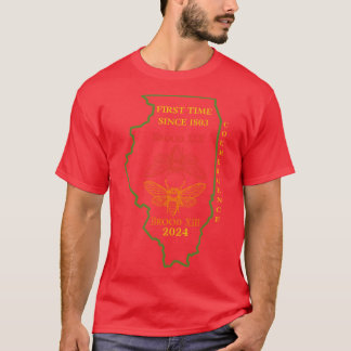 Cicada 2024Illinois Kaart Informatie stijl T-shirt