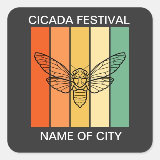 Cicada Festival 2024 Aangepast Vierkante Sticker (Voorkant)