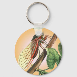 Cicada Insect Illustration Art Sleutelhanger