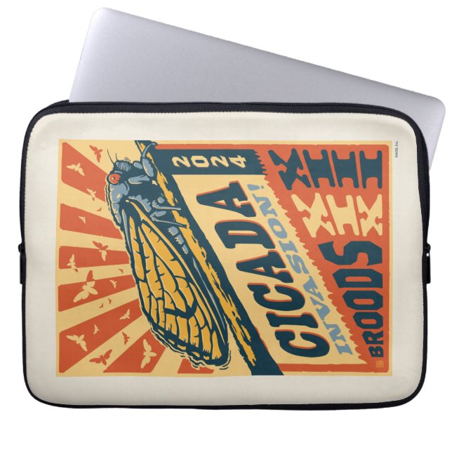 Cicada Invasion 2024 Brief Pers Laptop Sleeve (Voorkant)
