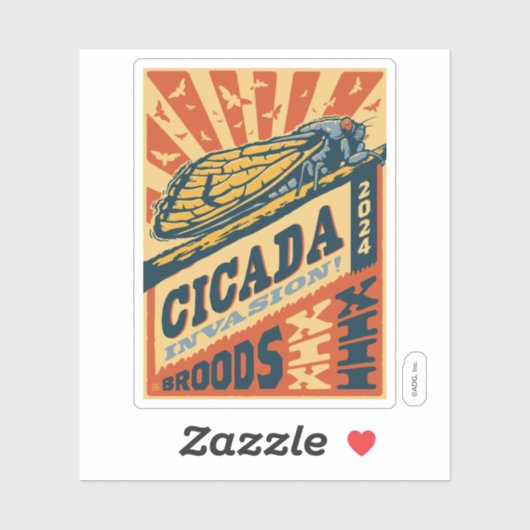 Cicada Invasion 2024 Brief Pers Sticker (Vel)