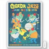Cicada Jazz Jam Sessie Sticker (Voorkant)