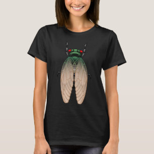 Cicada kunst voor mannen vrouwen Kinder insectenen T-shirt