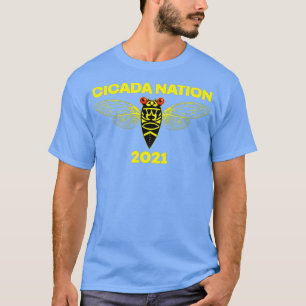 Cicada Nation 2021 Brood X zwerm 17 jaar sprinkhaa T-shirt