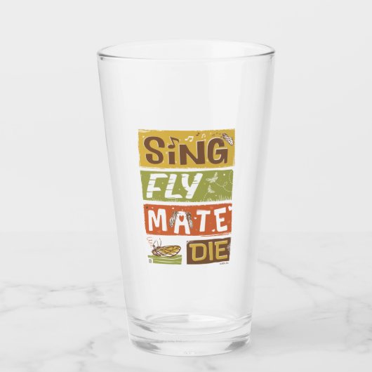 Cicada Sing Fly Mate sterven Glas (Voorkant)