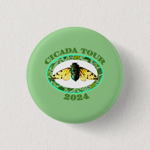 Cicada Tour 2024 Insect Lover Broods XIII en XIX Ronde Button 3,2 Cm