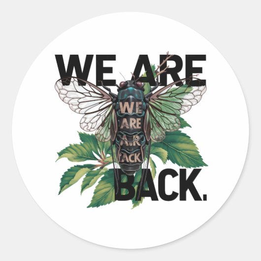 cicada-tshirt-ontwerp ronde sticker (Voorkant)