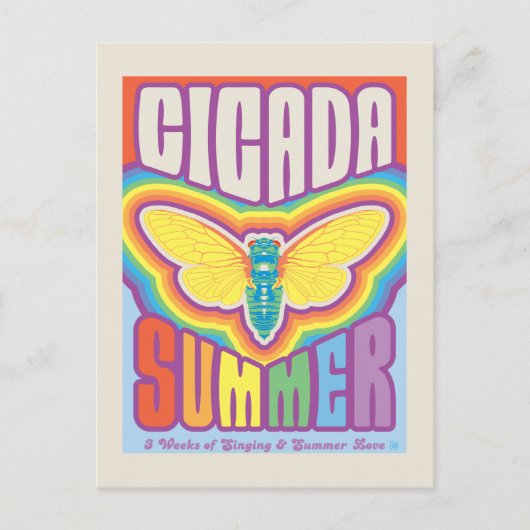 Cicada zomer liefde briefkaart (Voorkant)
