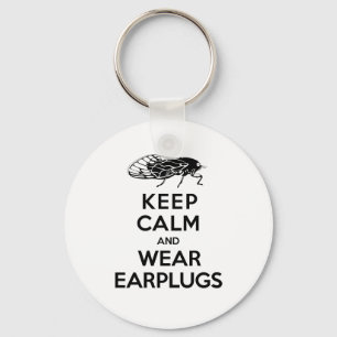 CICADAS is hier! Hou kalm en Draag oordopjes Sleutelhanger
