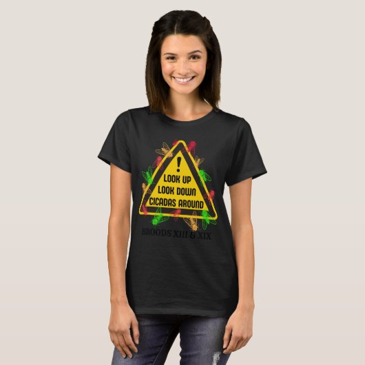 CICADAS ROND 2024 Fun Hazard Sign T-shirt (Voorkant volledig)