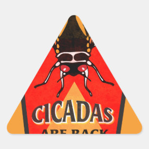 Cicadas zijn Back Funny Magicada Driehoek Sticker