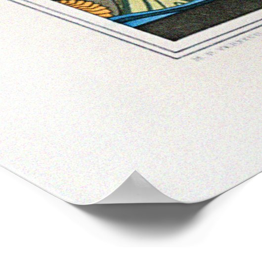 Cicaden, vliegende vissen en Nautilus schelpen Poster (Hoek)