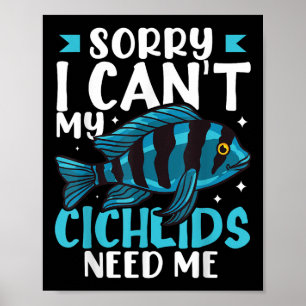 Cichliden Vissen Grappige Dieren Afrikaans Aquariu Poster