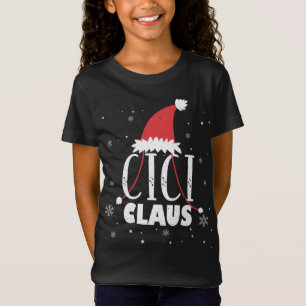 Cici Claus Santa Hat Schattige Oma Cici Christmas T-shirt