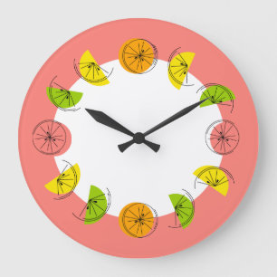 Cictrus Cercle rose horloge ronde