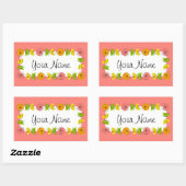 Cictrus Cercle rose Nom autocollant rectangle (Feuille)