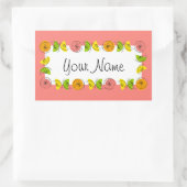Cictrus Cercle rose Nom autocollant rectangle (Sac)
