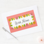Cictrus Cercle rose Nom autocollant rectangle (Enveloppe)
