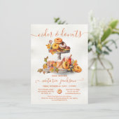 Cider en donuts Autumn Tiered Tray Vrijgezellenfee Kaart (Staand voorkant)