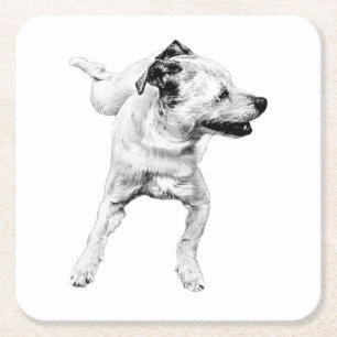 Cider tafel, vrolijke draai vierkante kartonnen onderzetter