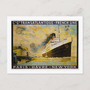 Cie. Gle. Transatlantique Cruise Vintage Travel Briefkaart