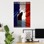 Cie Gle Transatlantique Franse lijn Poster (Thuiskantoor)