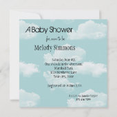 Ciel avec nuages Baby showers Invitations (Dos)