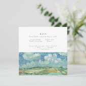 Ciel bleu avec carte RVSP mariage de champ vert (Debout devant)