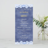 Ciel bleu avec étoiles pendantes Menu plat Baby sh (Debout devant)