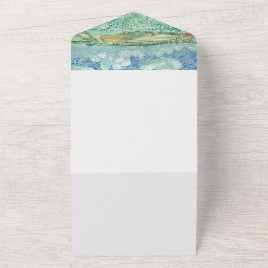 Ciel bleu avec faire-part de mariage de champ vert (Dehors)