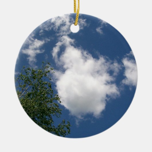 Ciel bleu avec nuages et ornement d'arbre (Devant)