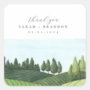 Ciel bleu avec Sticker rectangulaire Mariage de ch