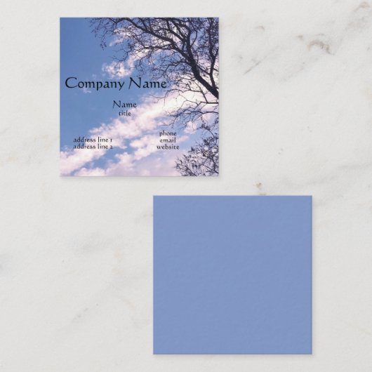 Ciel bleu Cartes de visite (Devant / Derrière)