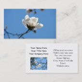 Ciel bleu de magnolia de cartes de visite blancs (Devant / Derrière)