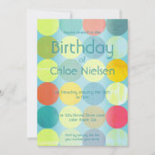 Ciel bleu et cercles colorés Invitation d'annivers (Devant)