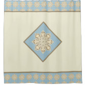 Ciel bleu et crème Douche rideau (Devant)