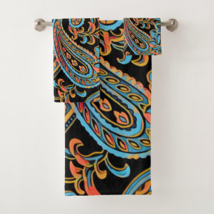 Ciel bleu et orange d'automne Vintage Paisley