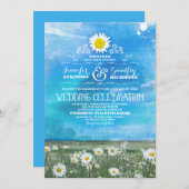 ciel bleu et pâturages d'été invitation de mariage (Devant / Derrière)