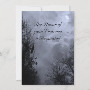 Ciel bleu hanté avec Faire-part de mariage Ravens