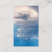 Ciel bleu noir arc photo carte de prière funéraire (Dos)