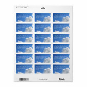 ciel bleu nuages blancs étiquette de adresse (Feuille entière)