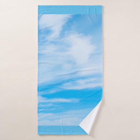 Ciel Bleu tendance Nuages Blancs Élégant Personnal (Serviette de bain)