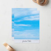 Ciel bleu tendance Nuages blancs Modèle manuscrit (Devant/Arrière en situation)