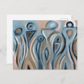 Ciel Blue Modern Abstract Art Briefkaart (Voorkant / Achterkant)