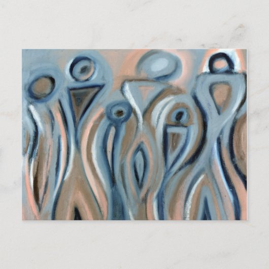 Ciel Blue Modern Abstract Art Briefkaart (Voorkant)